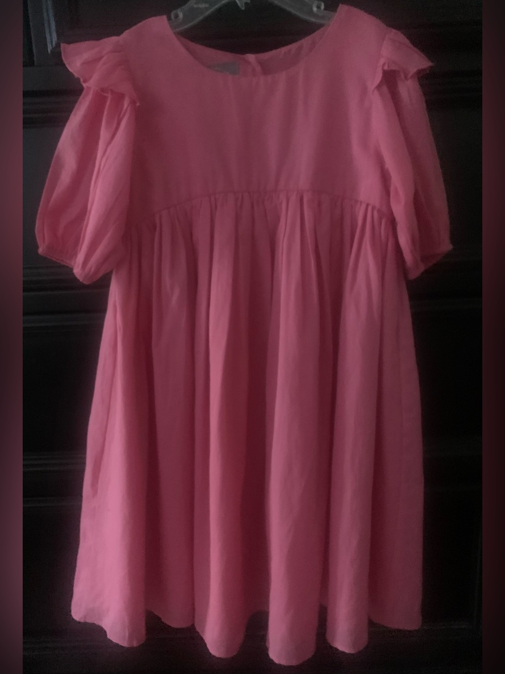 Pastourelle Pink Ruffle Sleeve Girls Casual Dress